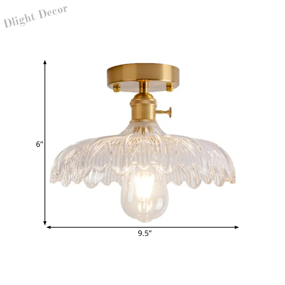 Illuminate Your Living Room With Industrial Charm: The Modern Brass Semi - Flush Ceiling Light