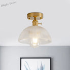 Illuminate Your Living Room With Industrial Charm: The Modern Brass Semi - Flush Ceiling Light