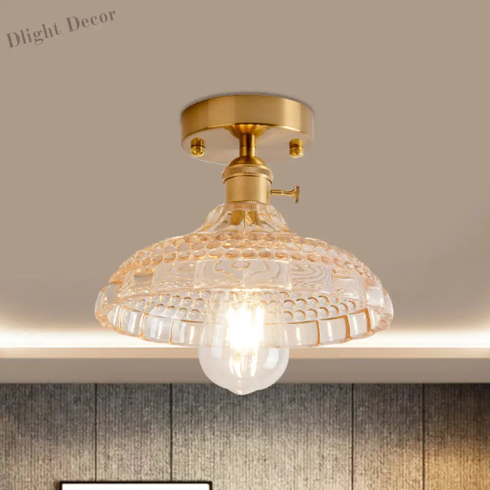 Illuminate Your Living Room With Industrial Charm: The Modern Brass Semi - Flush Ceiling Light