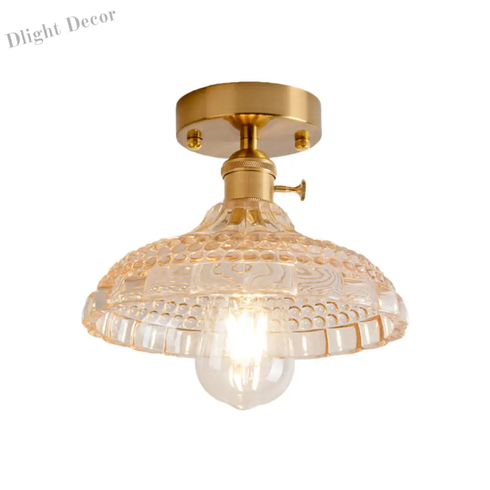 Illuminate Your Living Room With Industrial Charm: The Modern Brass Semi - Flush Ceiling Light