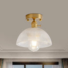 Illuminate Your Living Room With Industrial Charm: The Modern Brass Semi - Flush Ceiling Light /