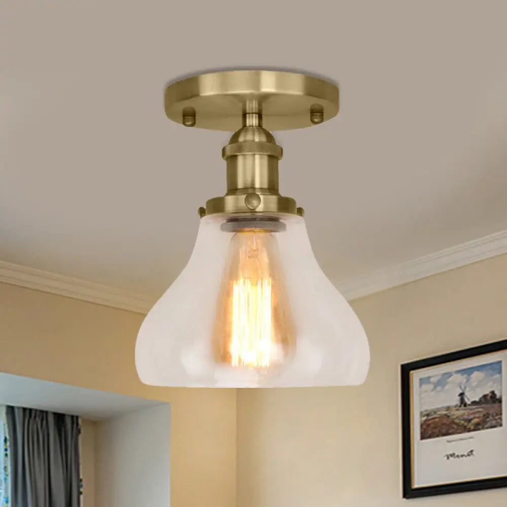 Illuminate Your Space With Timeless Style: The Farmhouse Cone Ceiling Light Antique Brass