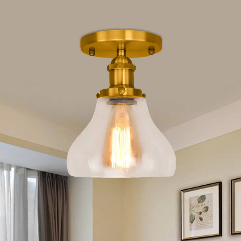 Illuminate Your Space With Timeless Style: The Farmhouse Cone Ceiling Light Brass