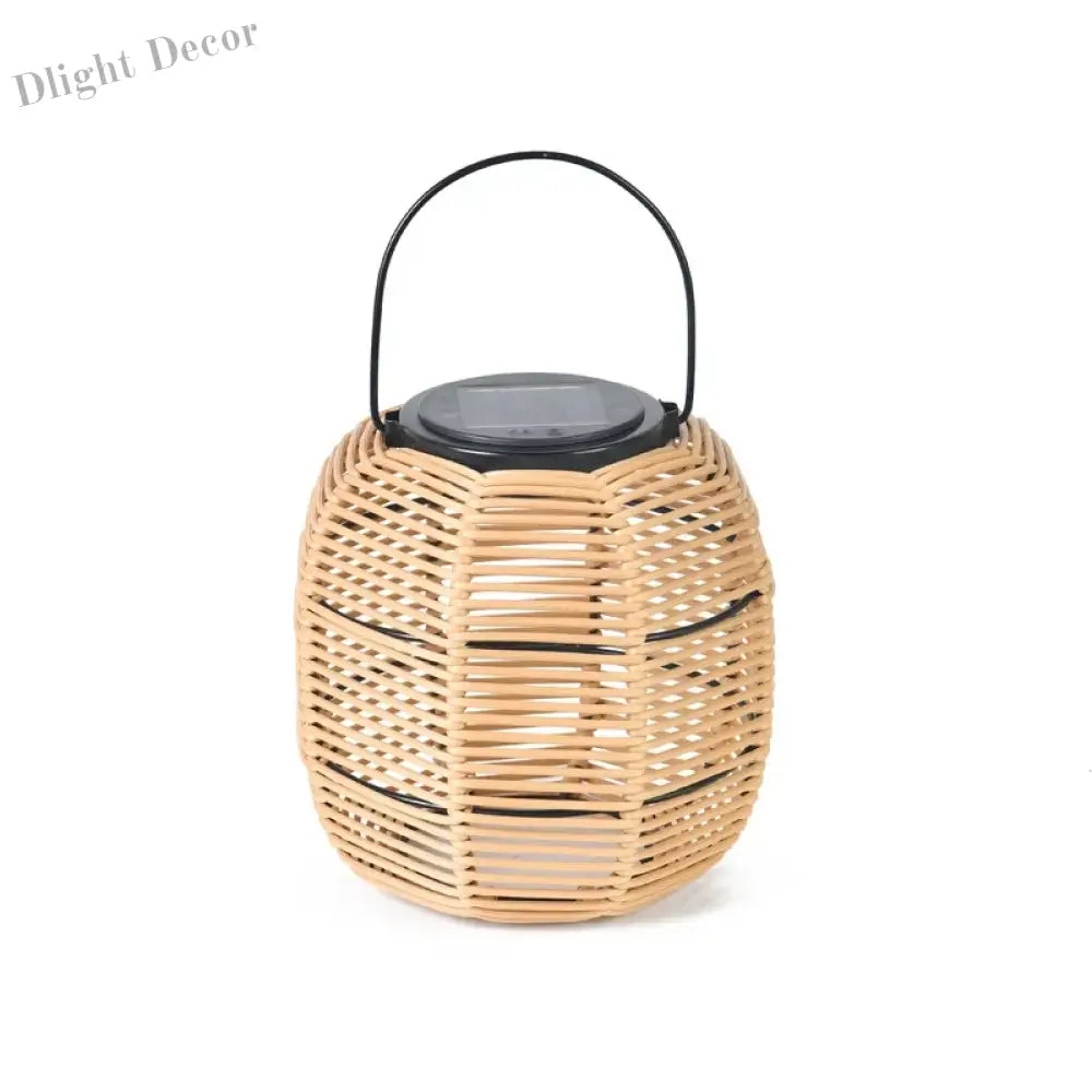 Imitation Rattan Solar Landscape Lamp - Waterproof Yard Lantern For Outdoor Decor Floor Lamp