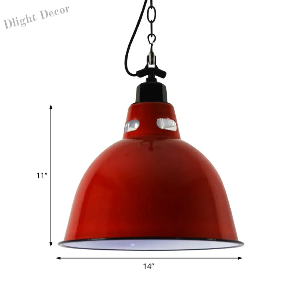 Industrial Brilliance: The Red Dome Shade Pendant Lamp