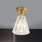 Industrial Chic Meets Modern Versatility: The Clear Glass Single - Light Gold Ceiling Light / F