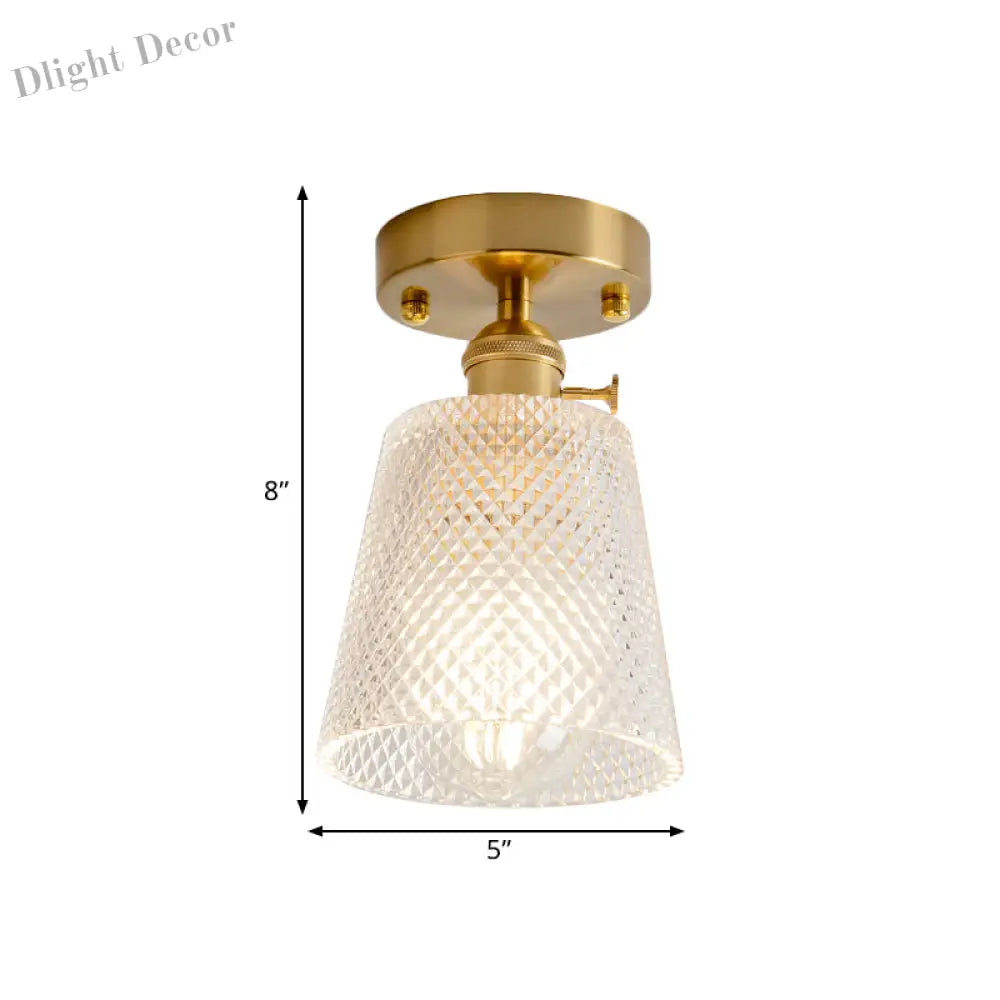 Industrial Chic Meets Modern Versatility: The Clear Glass Single - Light Gold Ceiling Light