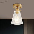 Industrial Chic Meets Modern Versatility: The Clear Glass Single - Light Gold Ceiling Light