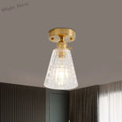 Industrial Chic Meets Modern Versatility: The Clear Glass Single - Light Gold Ceiling Light