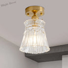 Industrial Chic Meets Modern Versatility: The Clear Glass Single - Light Gold Ceiling Light