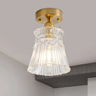 Industrial Chic Meets Modern Versatility: The Clear Glass Single - Light Gold Ceiling Light / H