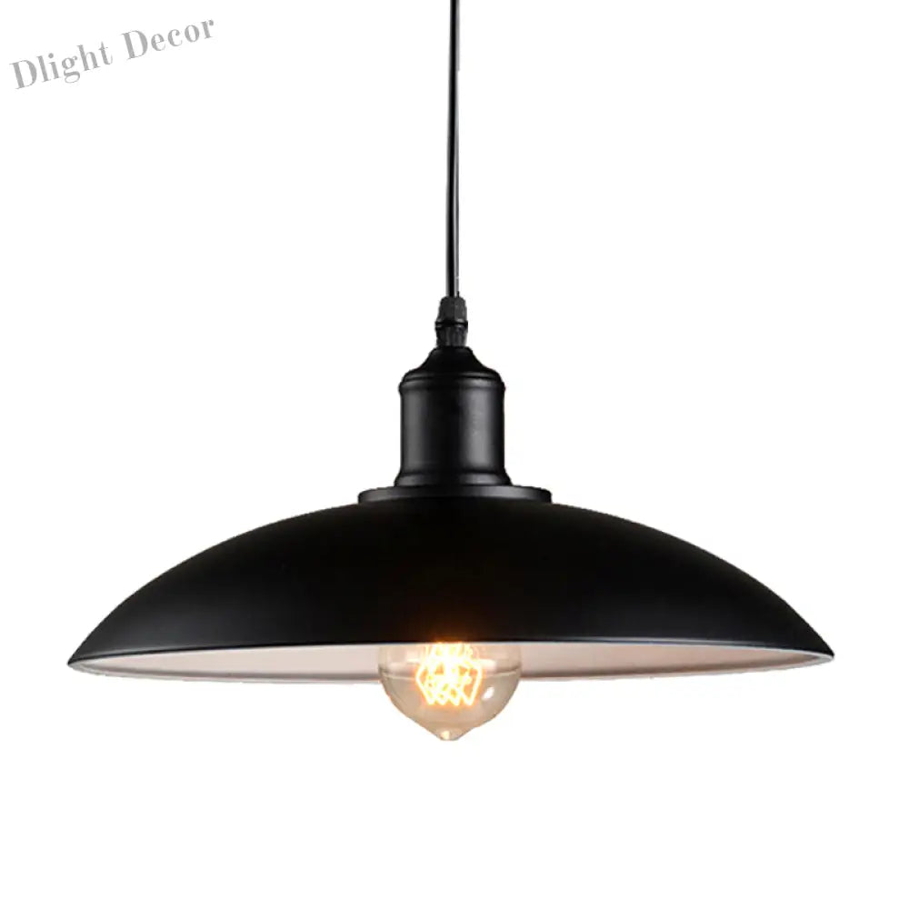 Industrial Edge Meets Modern Versatility: Black Metal Dome Pendant Light