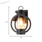 Industrial Elegance - Adjustable Black Sconce With Seedy Glass Shade