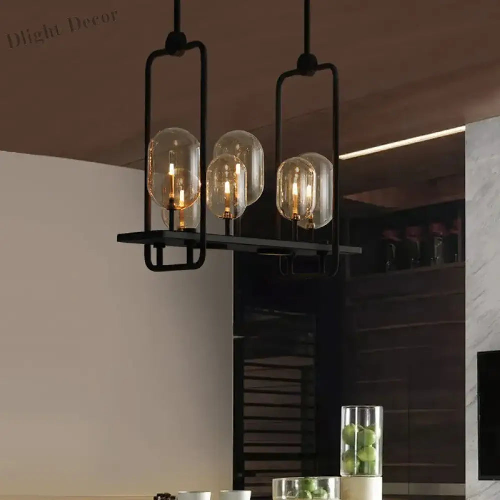 Industrial Glass Pendant Light For Kitchen And Restaurant - Retro Candle Design Luminaire Lights