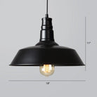 Industrial Iron Pendant Light (1 - Light) - Choose Your Size And Finish Black / Large