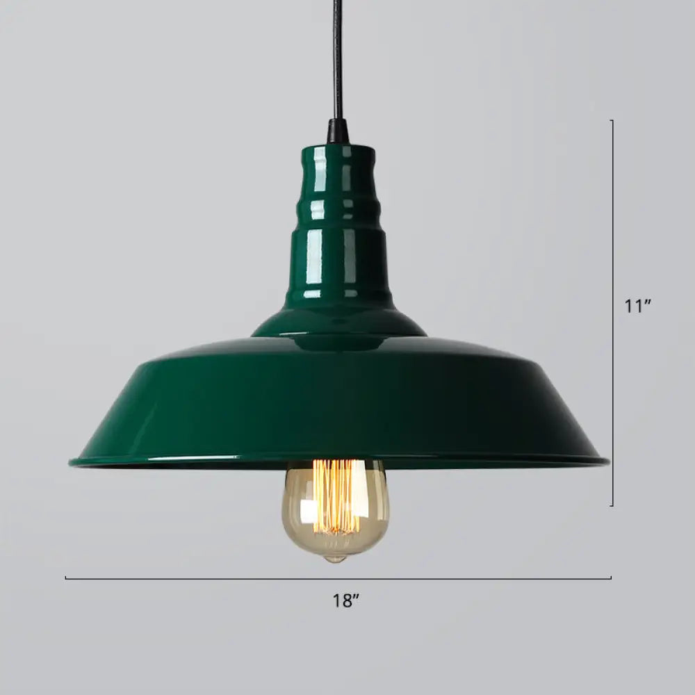 Industrial Iron Pendant Light (1 - Light) - Choose Your Size And Finish Green / Large