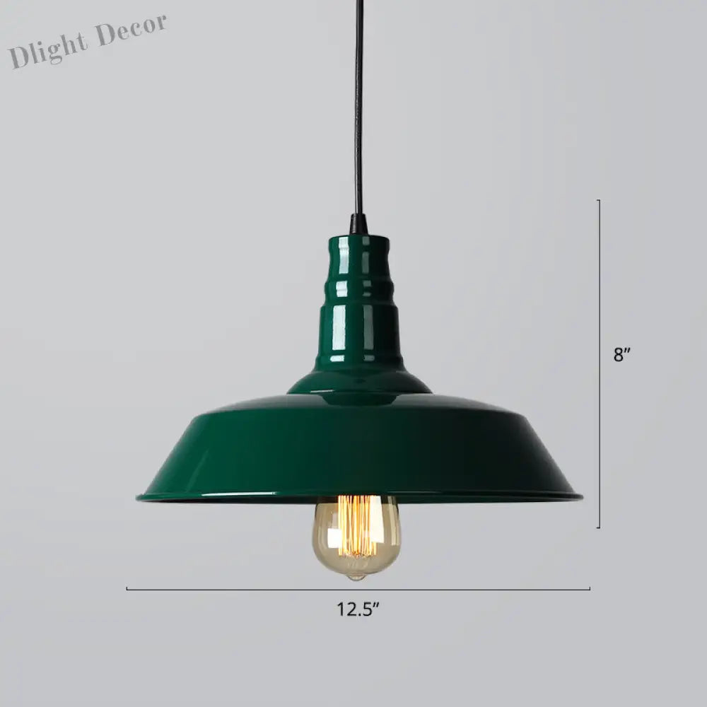 Industrial Iron Pendant Light (1 - Light) - Choose Your Size And Finish