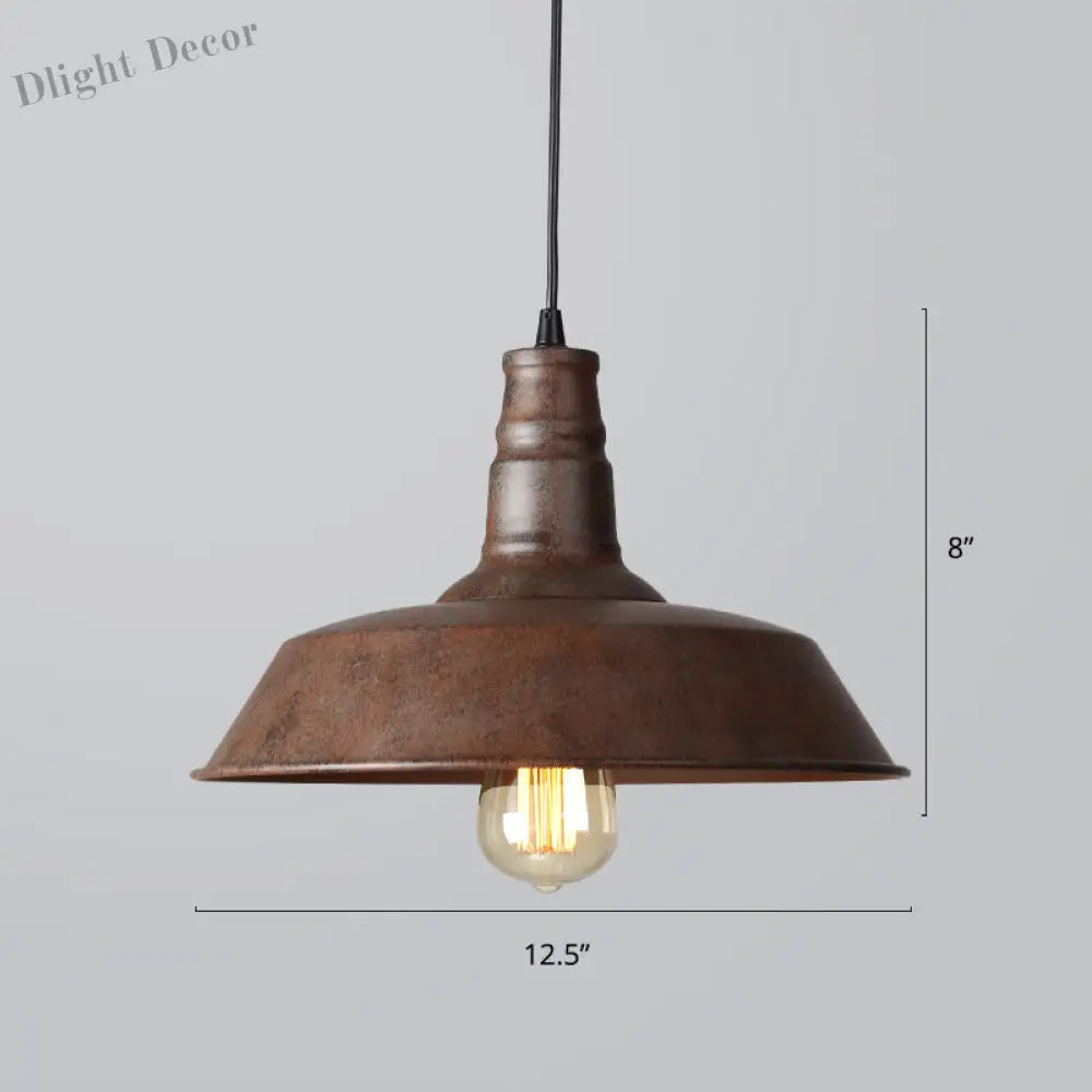 Industrial Iron Pendant Light (1 - Light) - Choose Your Size And Finish