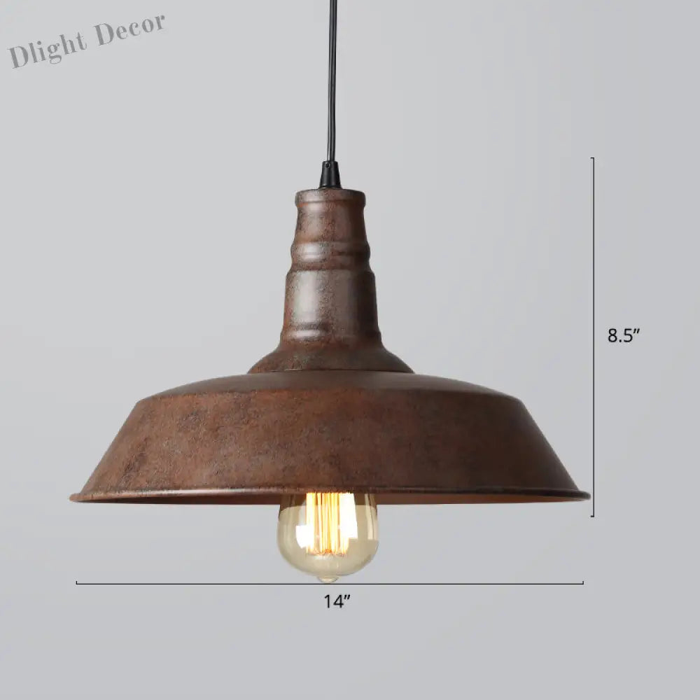 Industrial Iron Pendant Light (1 - Light) - Choose Your Size And Finish