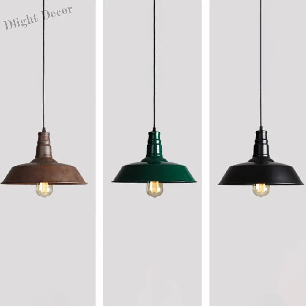 Industrial Iron Pendant Light (1 - Light) - Choose Your Size And Finish