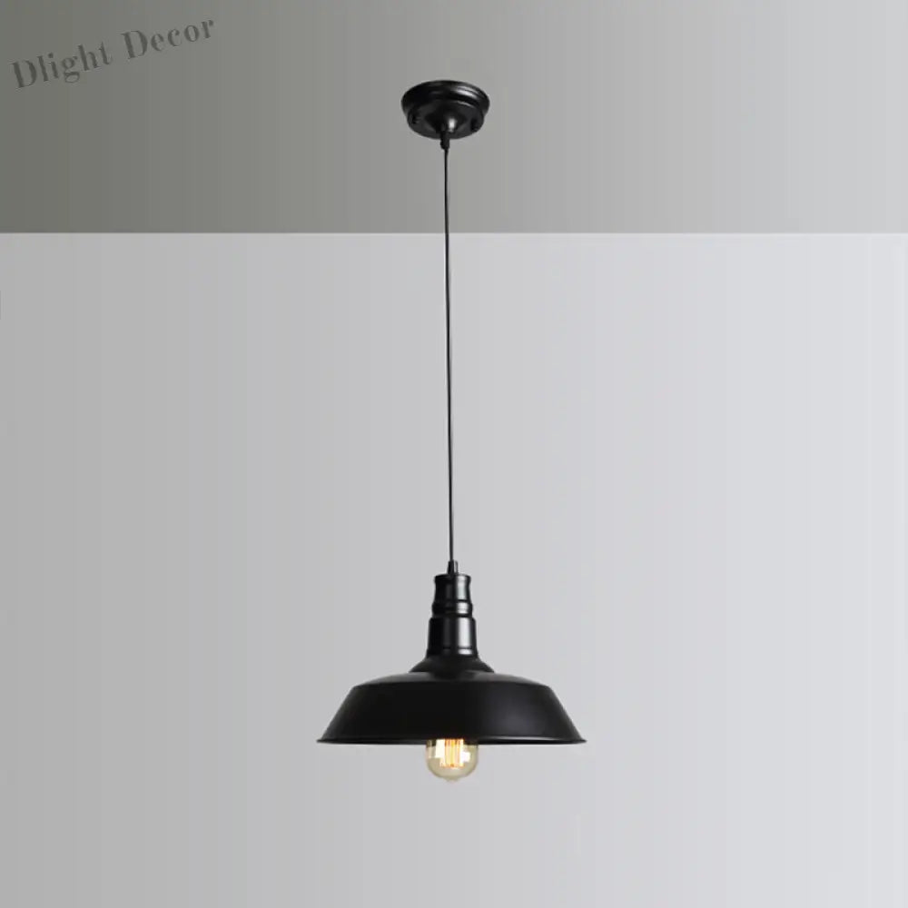 Industrial Iron Pendant Light (1 - Light) - Choose Your Size And Finish