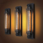 Industrial Tube Iron Wall Light With 1 Bulb In Black For Corridors Wall Light