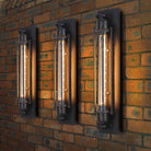 Industrial Tube Iron Wall Light With 1 Bulb In Black For Corridors Wall Light