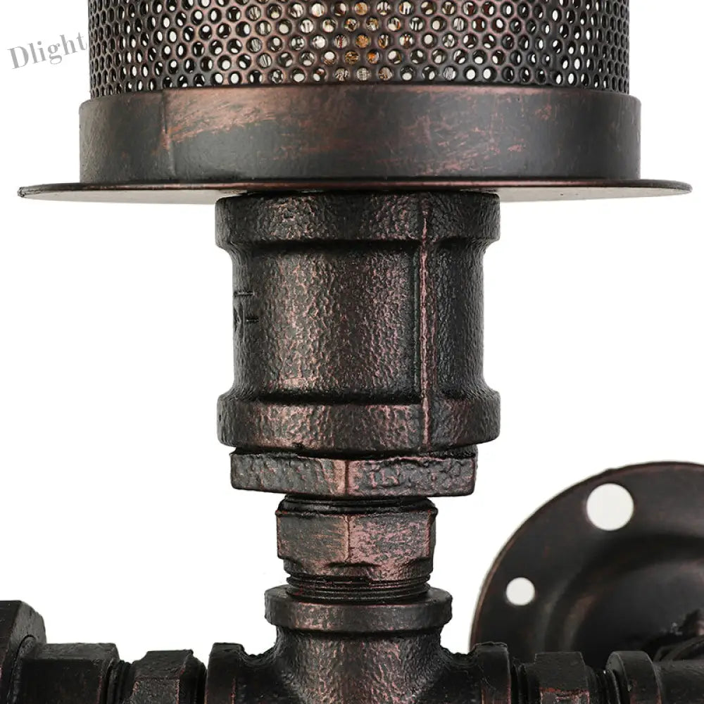 Infuse Industrial Charm With Dual - Bulb Functionality: The Black Metal Sconce Light Mesh Shade