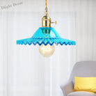 Introducing ’Beatrice’ - The Industrial Scalloped Pendant Light (Blue Prismatic Glass)