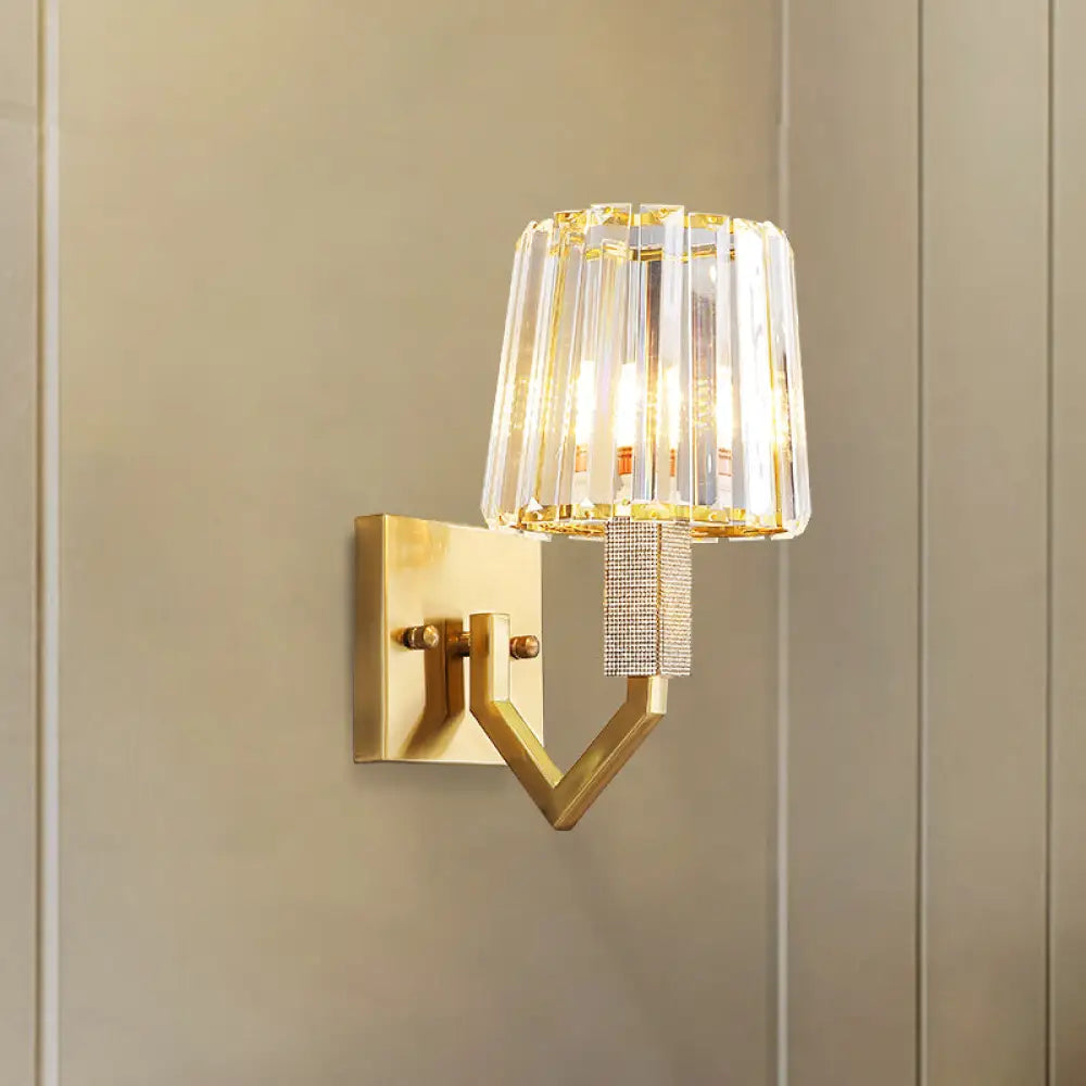 Isabella’s Postmodern Crystal Prism Wall Sconce - Modern Elegance Clear