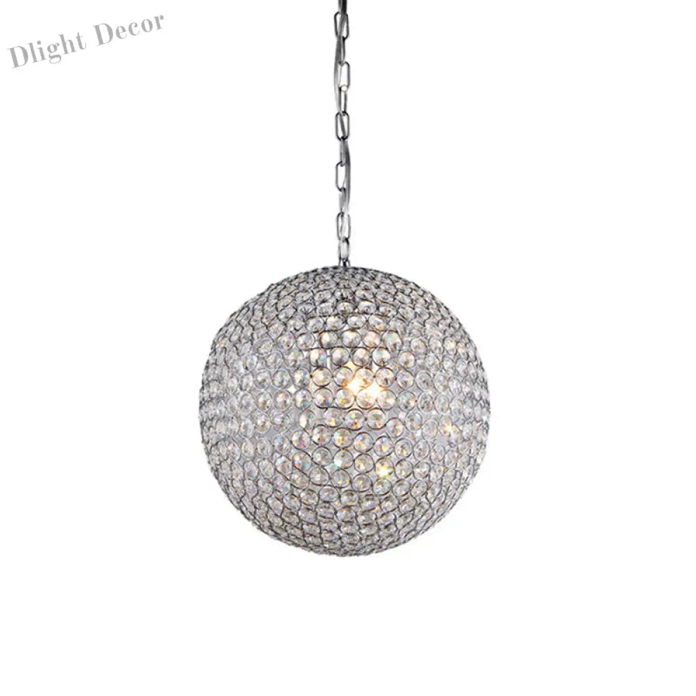 Isabella’s Sparkling Symphony: Modern Led Chandelier With Crystal Orb Shade