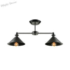 Jackson - Industrial Double Conic Semi - Flush Mount Ceiling Light (2 - Light Black)