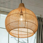 Japanese Handmade Rattan Woven Pendant Lamp - Artful Lighting For Rural Retro Decor Lights