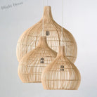 Japanese Handmade Rattan Woven Pendant Lamp - Artful Lighting For Rural Retro Decor Lights