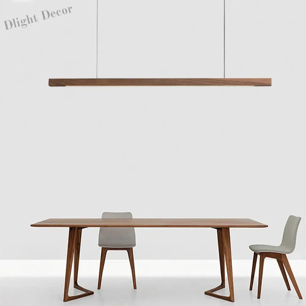 Japanese - Inspired Black Walnut Pendant Light - Nordic Minimalist Design For Dining Tables Offices