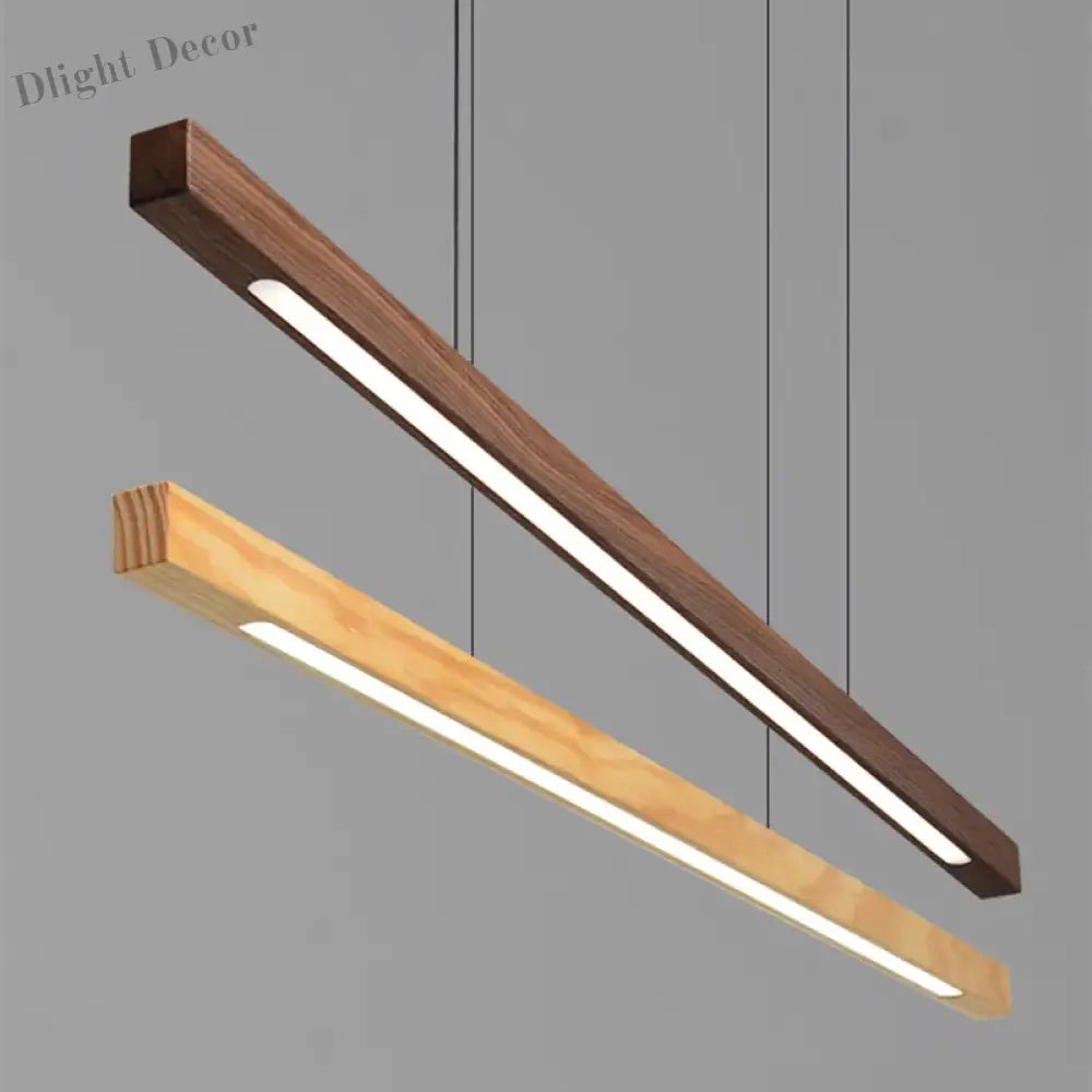 Japanese - Inspired Black Walnut Pendant Light - Nordic Minimalist Design For Dining Tables Offices