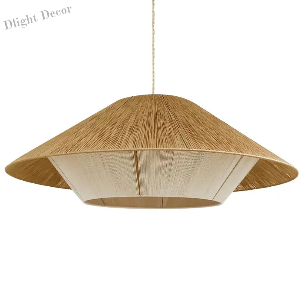 Japanese - Inspired Retro Chandelier - Woven Hemp Rope Pendant Lamp For Creative Home Decor Lights