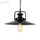 Juliette’s 10’/14’ Flared Metallic Pendant Light - Black Industrial Fixture For Lofts And