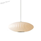 Juliette’s Saucer Hanging Ceiling Light - Modernist Fabric Pendant In White Lighting