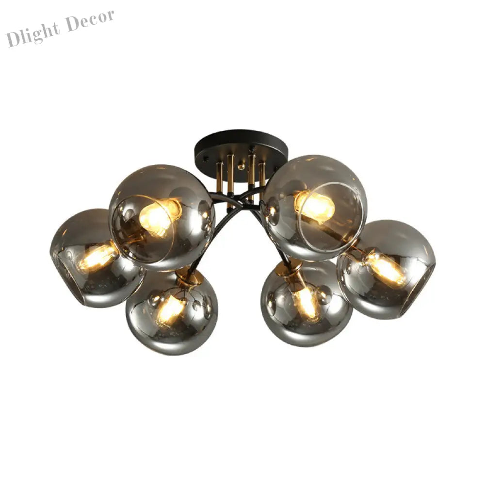 Kate Opulent Glow - 6 - Light Semi - Flush Mount Ceiling Light