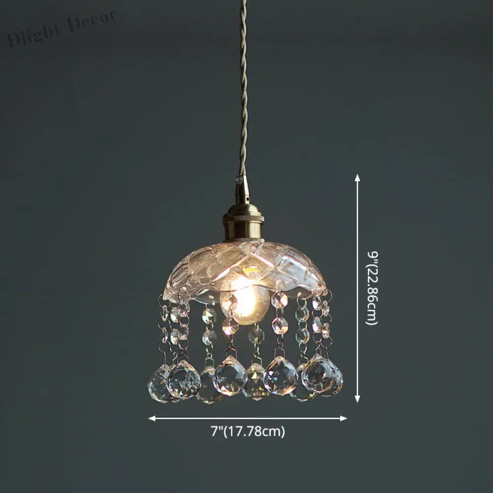 Katherine Enchanting Embrace: Brass And Crystal Mini Pendant Light