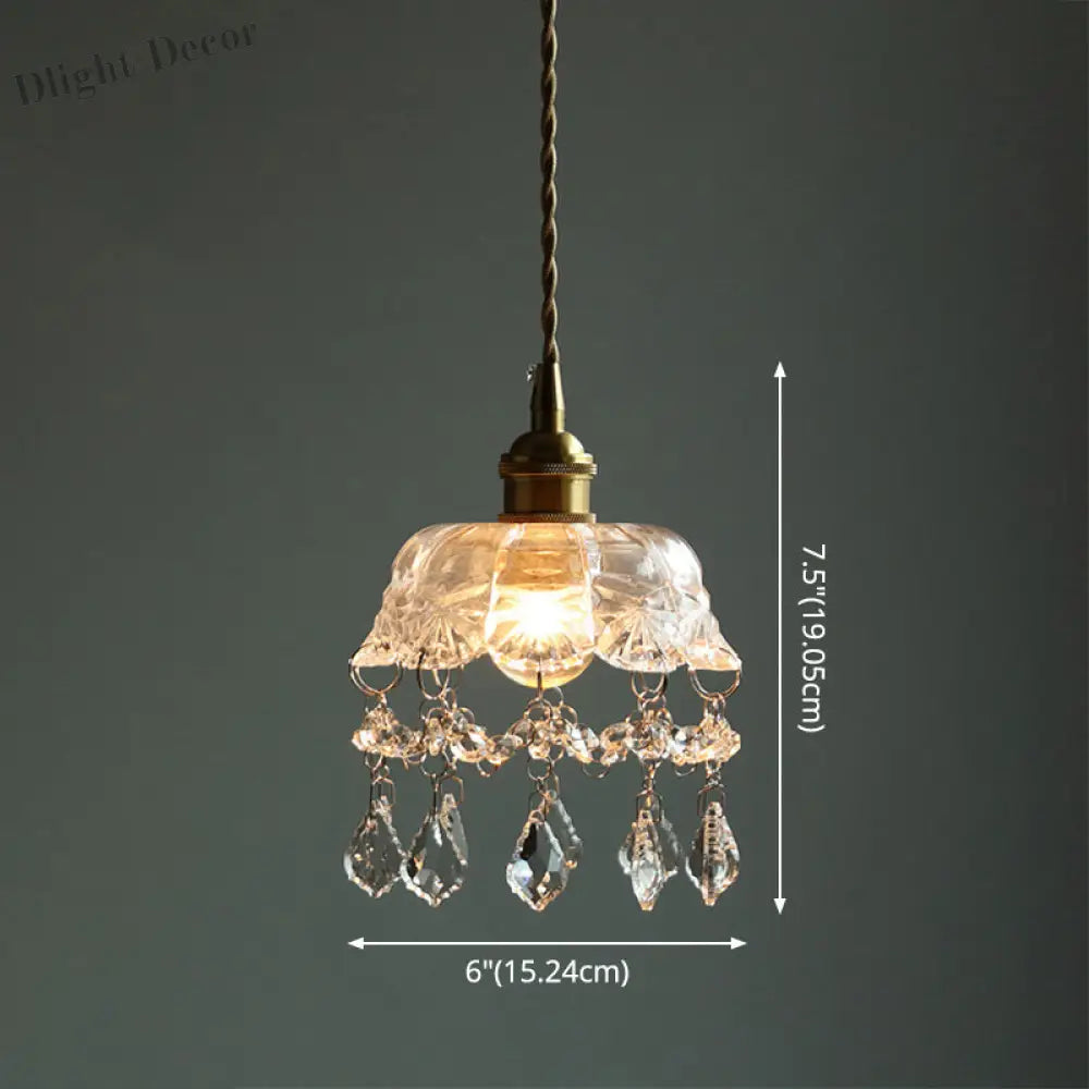 Katherine Enchanting Embrace: Brass And Crystal Mini Pendant Light