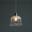 Katherine Enchanting Embrace: Brass And Crystal Mini Pendant Light / Wide Flare