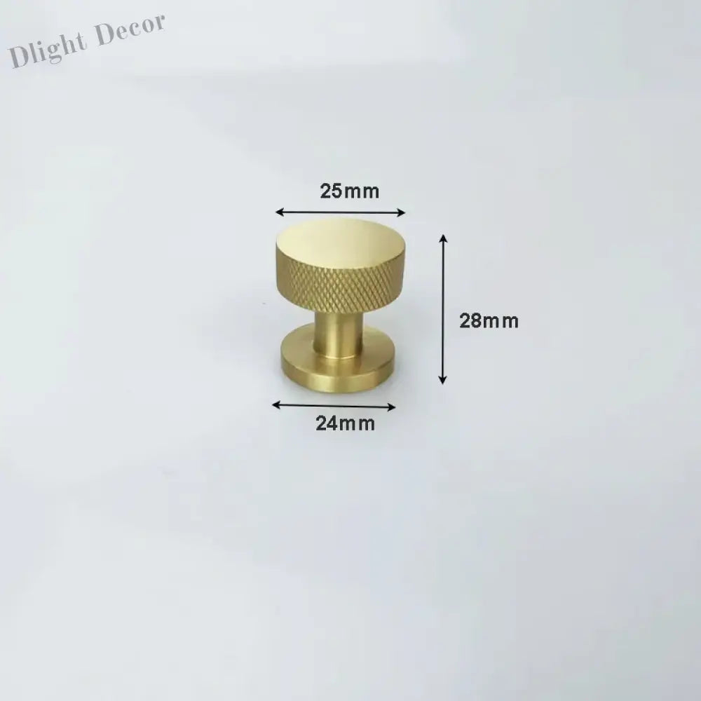 Knurled Brass Drawer Knobs – Textured Cabinet Handles and Furniture Pulls for Wardrobes 25x28mm knob