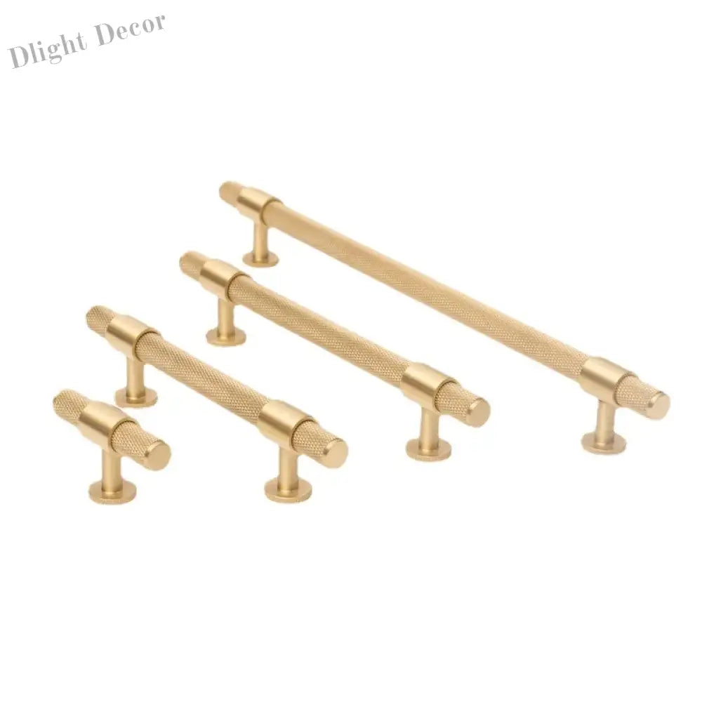 Knurled Brass Handles – Modern Kitchen Cabinet Pulls and Wardrobe Knobs (28mm-278mm) Handles