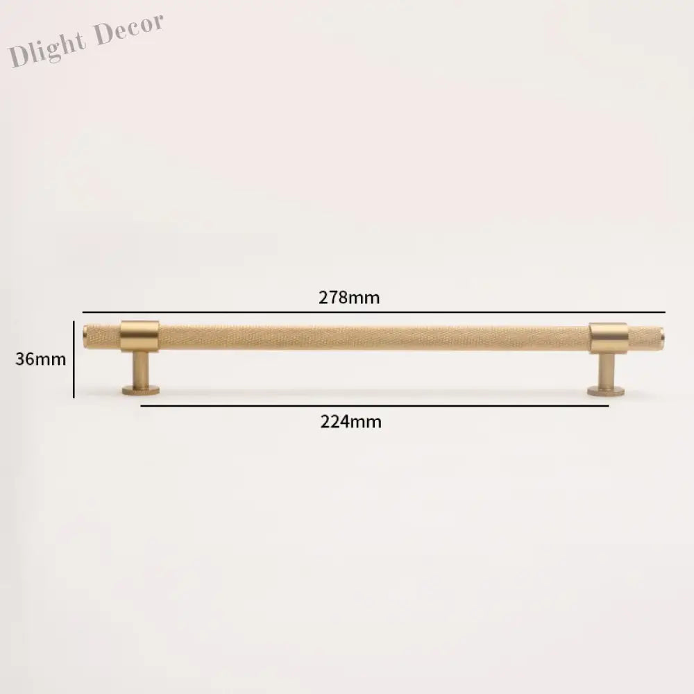 Knurled Brass Handles – Modern Kitchen Cabinet Pulls and Wardrobe Knobs (28mm-278mm) 9006-278 Handles