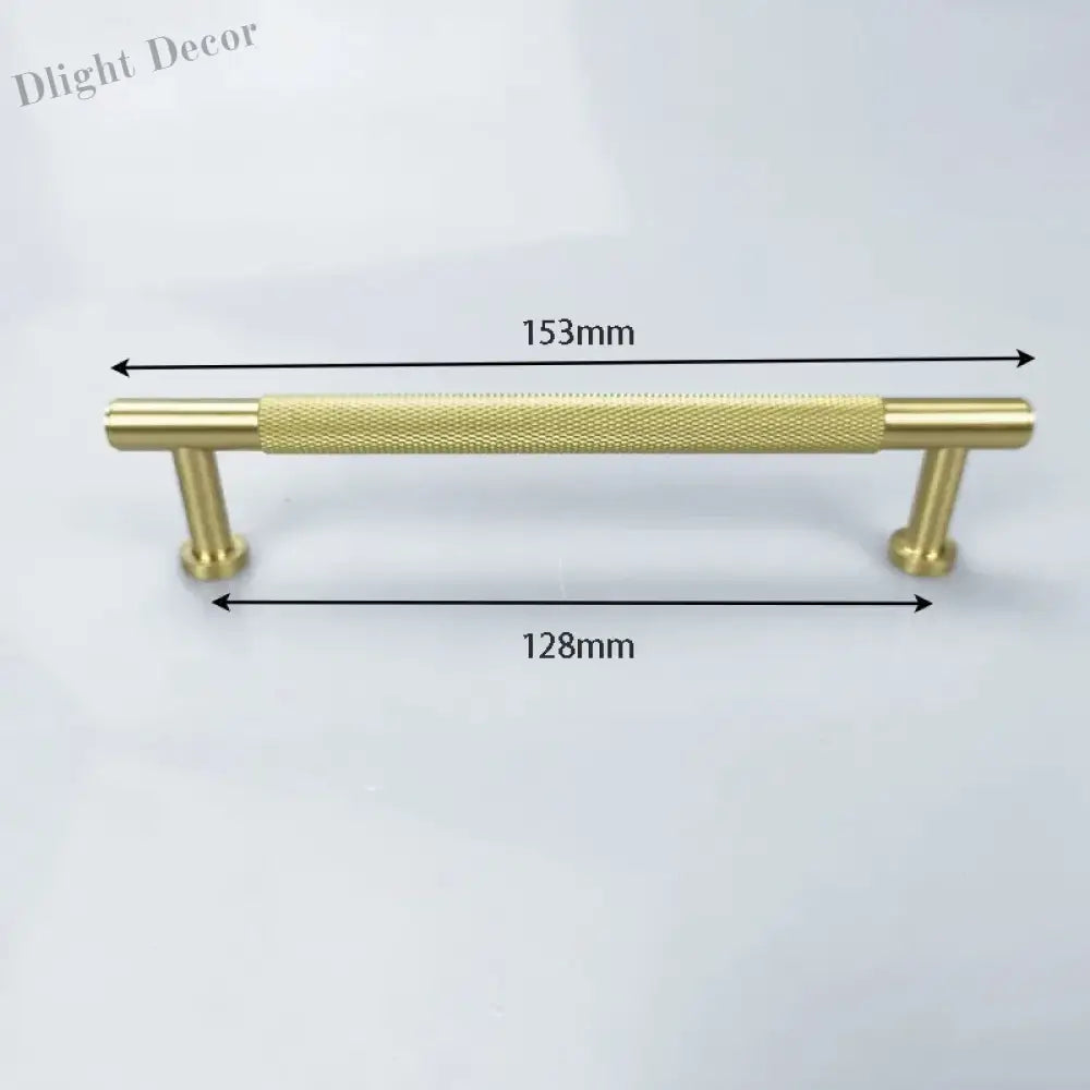 Knurled Brass Wardrobe Handles – Modern Kitchen Cabinet and Drawer Pull Bar Handles 153mm length Handles