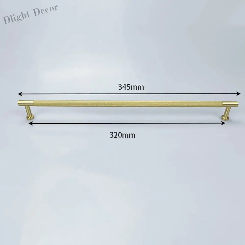 Knurled Brass Wardrobe Handles – Modern Kitchen Cabinet and Drawer Pull Bar Handles 345mm length Handles