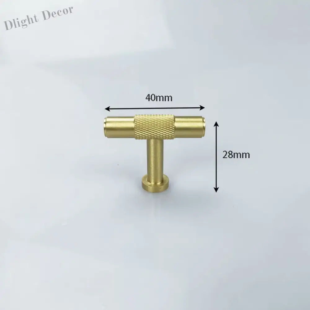 Knurled Brass Wardrobe Handles – Modern Kitchen Cabinet and Drawer Pull Bar Handles 40mm T Bar Handles