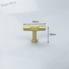 Knurled Brass Wardrobe Handles – Modern Kitchen Cabinet and Drawer Pull Bar Handles 40mm T Bar Handles